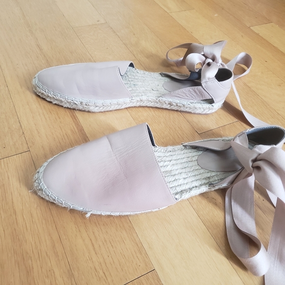 Rebecca Minkoff Pink Lace Up Espadrille Flats 9.5 - Picture 4 of 6